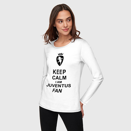 Женский лонгслив Keep Calm & Juventus fan / Белый – фото 3