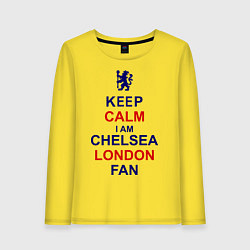 Лонгслив хлопковый женский Keep Calm & Chelsea London fan цвета желтый — фото 1