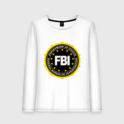 Лонгслив хлопковый женский FBI Departament, цвет: белый