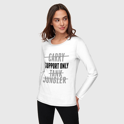 Женский лонгслив Support only / Белый – фото 3