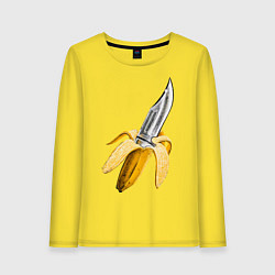 Лонгслив хлопковый женский Banana Knife, цвет: желтый