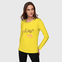 Лонгслив хлопковый женский Lil Peep, цвет: желтый — фото 2