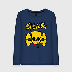 Лонгслив хлопковый женский El Barto, цвет: тёмно-синий
