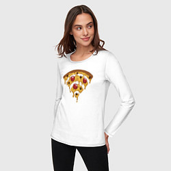 Лонгслив хлопковый женский Wi-Fi Pizza, цвет: белый — фото 2