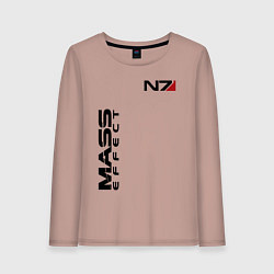 Лонгслив хлопковый женский MASS EFFECT N7, цвет: пыльно-розовый