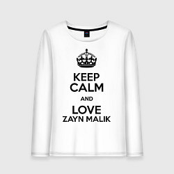 Лонгслив хлопковый женский Keep Calm & Love Zayn Malik, цвет: белый