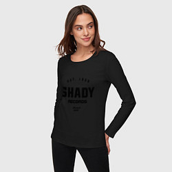 Лонгслив хлопковый женский Shady records, цвет: черный — фото 2