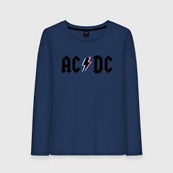 Лонгслив хлопковый женский AC/DC, цвет: тёмно-синий