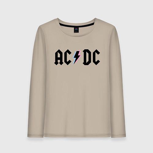 Женский лонгслив AC/DC / Миндальный – фото 1