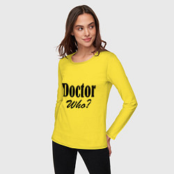 Лонгслив хлопковый женский Doctor Who?, цвет: желтый — фото 2