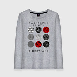 Лонгслив хлопковый женский TOP: Blurryface, цвет: меланж