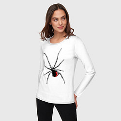 Лонгслив хлопковый женский Черная вдова, цвет: белый — фото 2