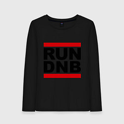 Лонгслив хлопковый женский RUN DNB, цвет: черный