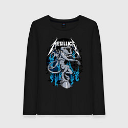 Лонгслив хлопковый женский Metallica - серый черт, цвет: черный