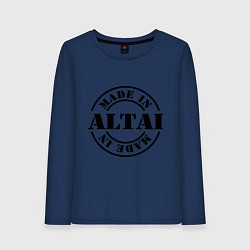 Лонгслив хлопковый женский Made in Altai, цвет: тёмно-синий