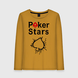 Лонгслив хлопковый женский Poker Stars, цвет: горчичный