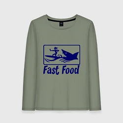 Женский лонгслив Shark fast food