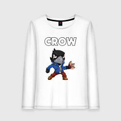 Лонгслив хлопковый женский BRAWL STARS CROW, цвет: белый