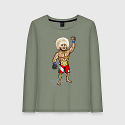 Лонгслив хлопковый женский Хабиб Нурмагомедов, цвет: авокадо