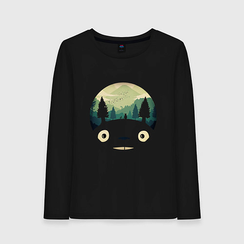 Женский лонгслив Тоторо / Черный – фото 1
