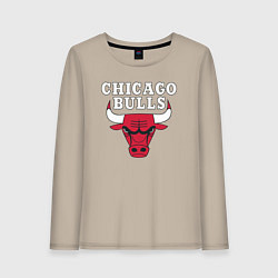 Лонгслив хлопковый женский CHICAGO BULLS, цвет: миндальный