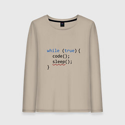 Лонгслив хлопковый женский Code - sleep, цвет: миндальный