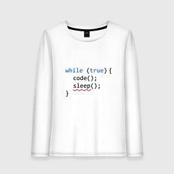 Лонгслив хлопковый женский Code - sleep, цвет: белый