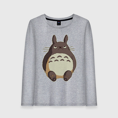Женский лонгслив Грустный Тоторо / Меланж – фото 1