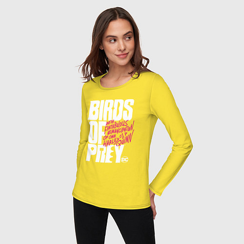 Женский лонгслив Birds of Prey logo / Желтый – фото 3