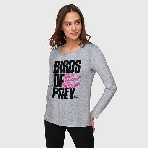 Женский лонгслив Birds of Prey logo / Меланж – фото 3