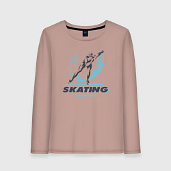Лонгслив хлопковый женский SKATING competition, цвет: пыльно-розовый