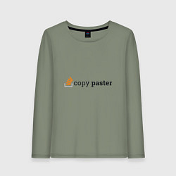 Лонгслив хлопковый женский Работа программиста, цвет: авокадо