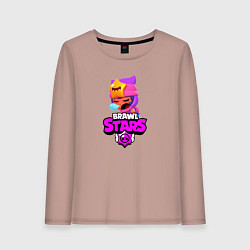 Лонгслив хлопковый женский BRAWL STARS:СЭНДИ, цвет: пыльно-розовый