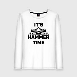 Лонгслив хлопковый женский It's hammer time, цвет: белый