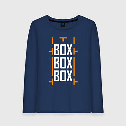 Лонгслив хлопковый женский Box box box, цвет: тёмно-синий
