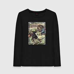 Лонгслив хлопковый женский English Rugby, цвет: черный