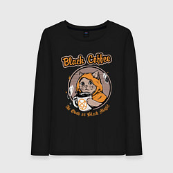 Лонгслив хлопковый женский Black Coffee Cat, цвет: черный