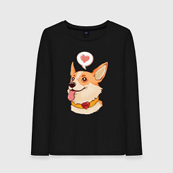 Лонгслив хлопковый женский КОРГИ, цвет: черный
