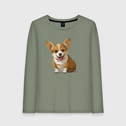 Лонгслив хлопковый женский КОРГИ, цвет: авокадо