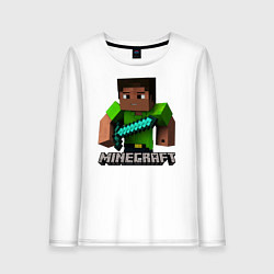 Лонгслив хлопковый женский MINECRAFT, цвет: белый
