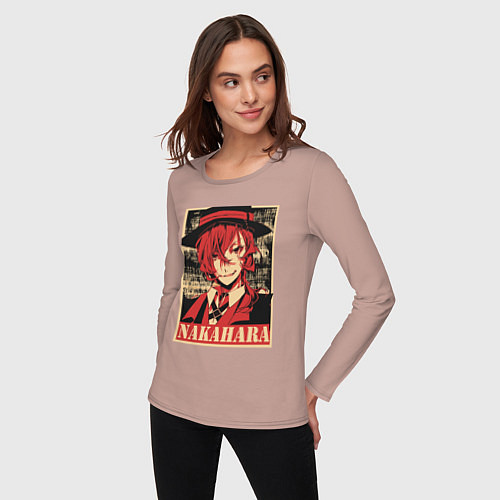 Женский лонгслив Nakahara / Пыльно-розовый – фото 3
