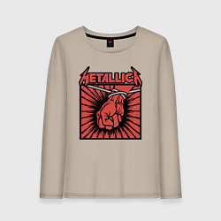 Лонгслив хлопковый женский Metallica, цвет: миндальный