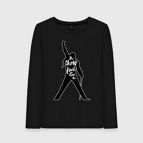 Женский лонгслив Queen - The Show Must Go On / Черный – фото 1