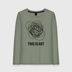 Лонгслив хлопковый женский This is art, цвет: авокадо