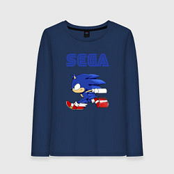 Лонгслив хлопковый женский SEGA, цвет: тёмно-синий