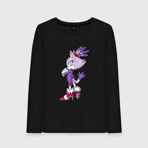 Женский лонгслив SONIC Кошка Блейз / Черный – фото 1