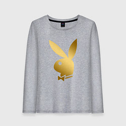 Лонгслив хлопковый женский PLAYBOY GOLD, цвет: меланж
