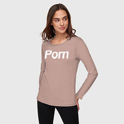 Лонгслив хлопковый женский Porn, цвет: пыльно-розовый — фото 2