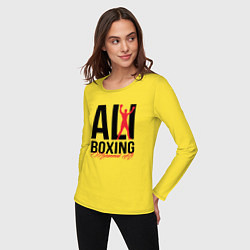 Лонгслив хлопковый женский Muhammad Ali, цвет: желтый — фото 2