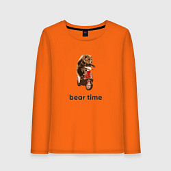Лонгслив хлопковый женский Bear time, цвет: оранжевый